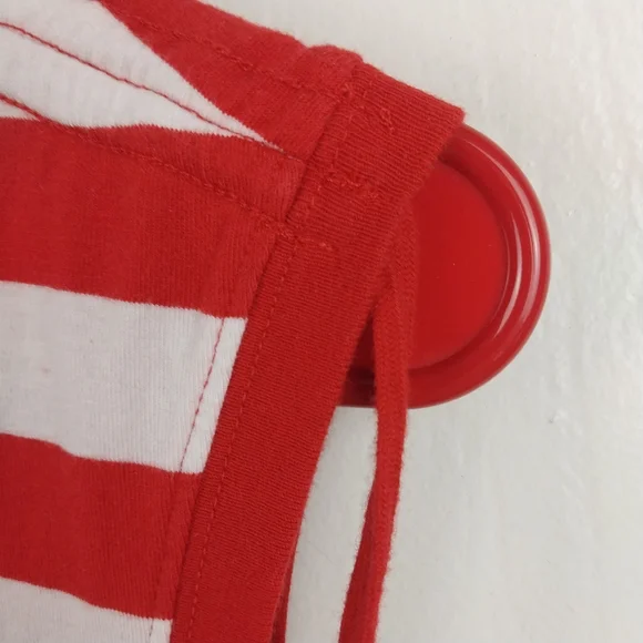 Abercrombie and Fitch Women's Medium Red and White Striped Sleeveless Tank Top - Picture 6 of 7